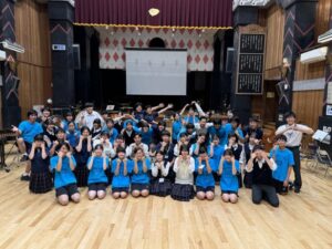 吹奏楽部　東金子中学校との合同練習