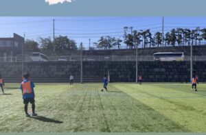 男子サッカー部　強化合宿初日